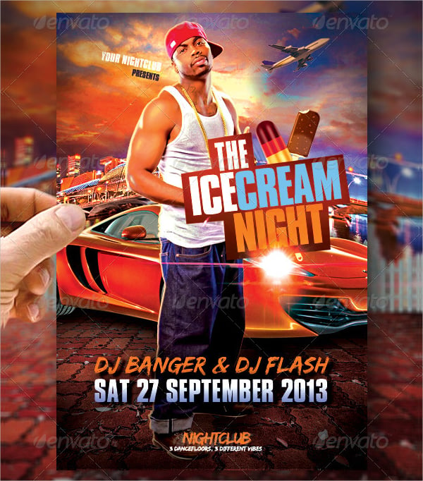 ice cream night flyer