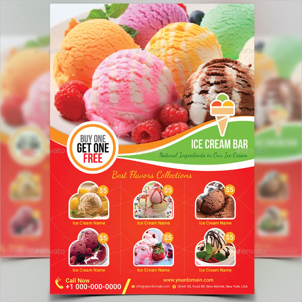 ice cream shop flyer