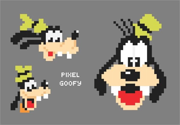 free vector pixel goofy art