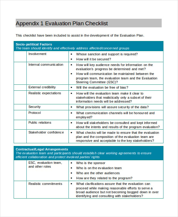 project evaluation plan template
