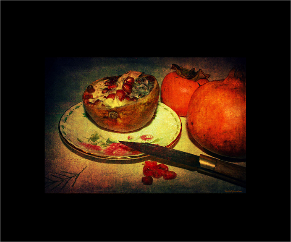 pomegranate still life photography