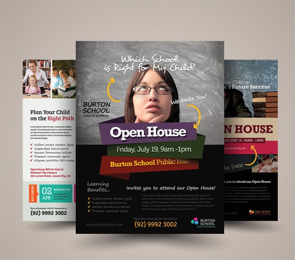 school open house flyers