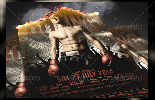 college boxing flyer template