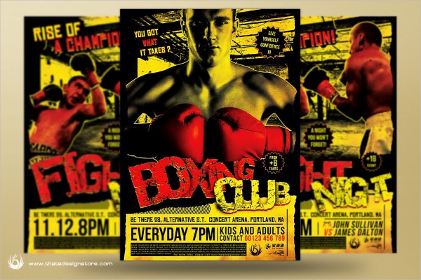 boxing championship flyer template