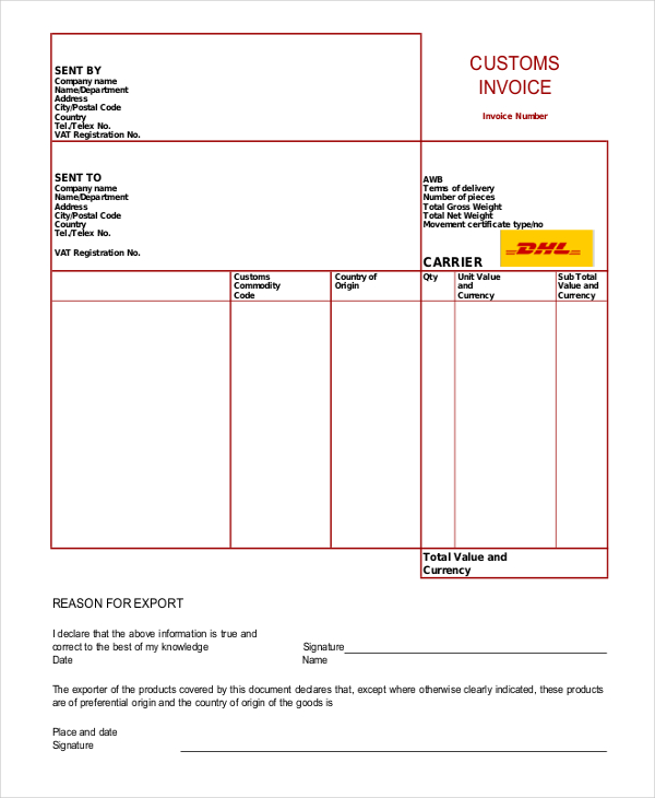 customer invoice definition