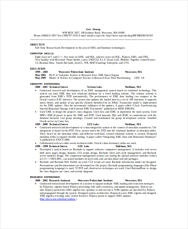 Parse Resume 4+ Free Word, PDF Documents Download