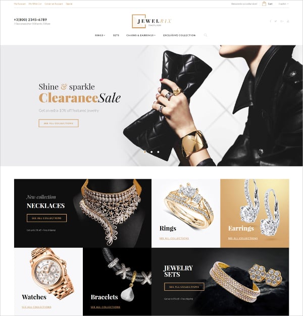 awesome jewelry store magento website theme