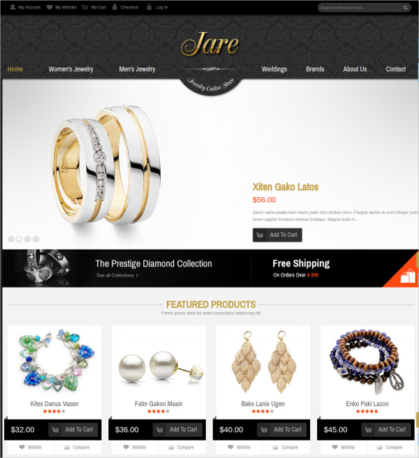 jewelry accessories magento website theme