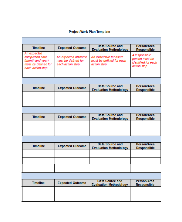 project work plan template