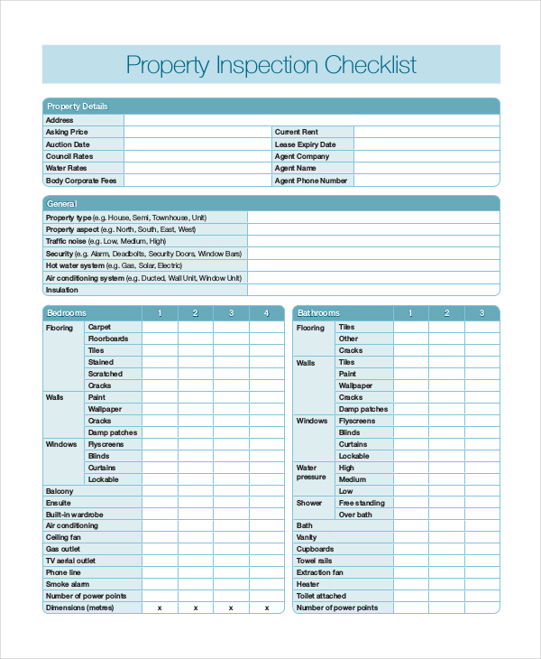 Home Inspection Checklist 17 Word PDF Documents Download