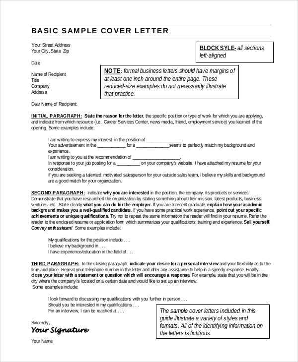 Cover Letter Format 17 Free Word Pdf Documents Download Free