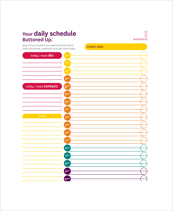 4 Academic Daily Planner Templates Free Sample Example Format