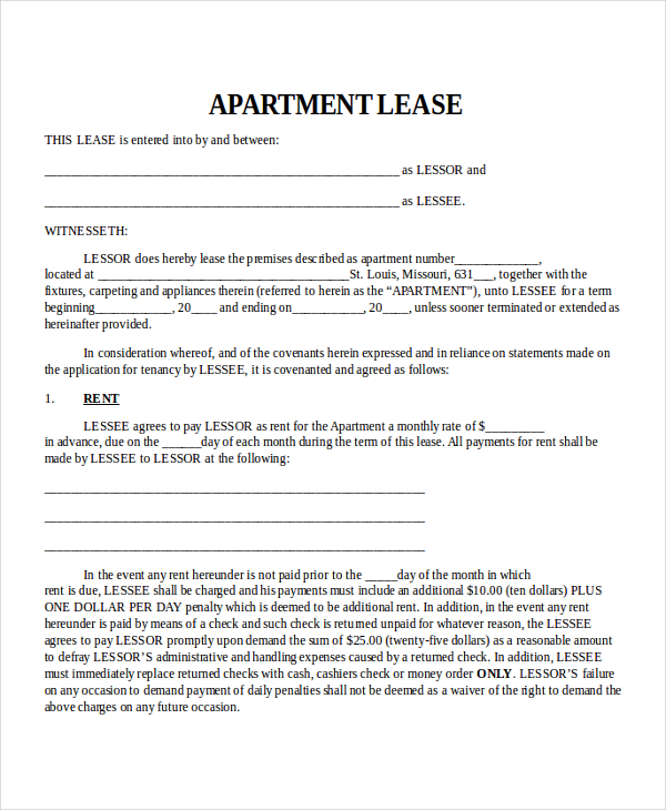 Property Lease Template 4+ Free Word, PDF Document Downloads