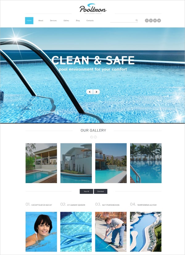 pool cleaning business services joomla template
