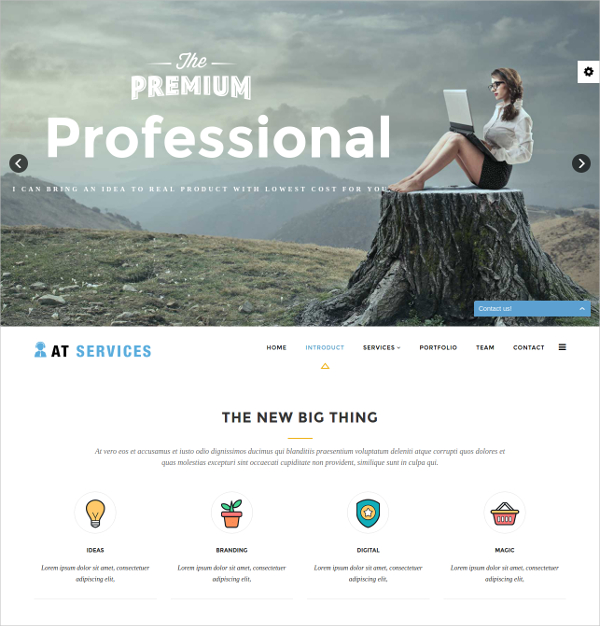 one page business services joomla template