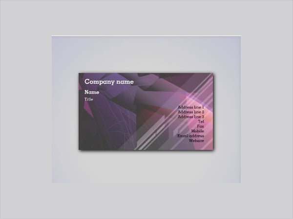 funky reflection business card template