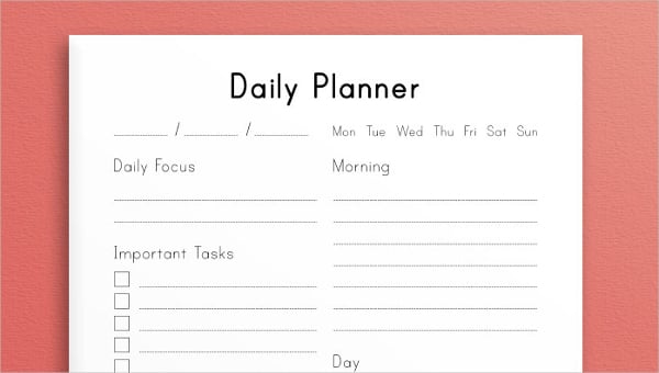 Free Daily planners in PDF format - 20+ templates