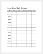 Home School Daily Schedule Template