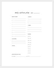Daily Sales Plan Action Template