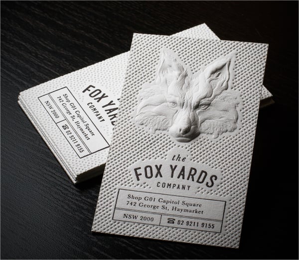 d embossed business card
