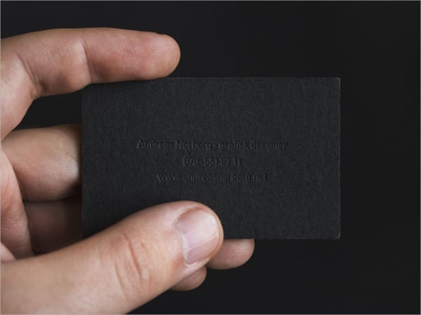 blind embossed business card