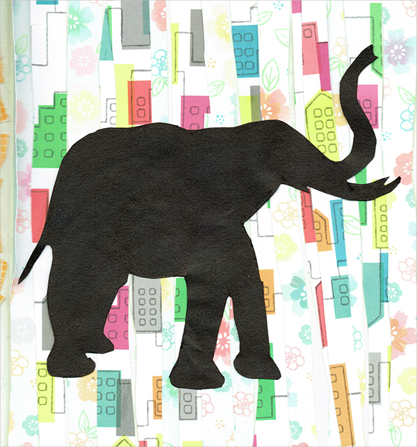 paper art elephant