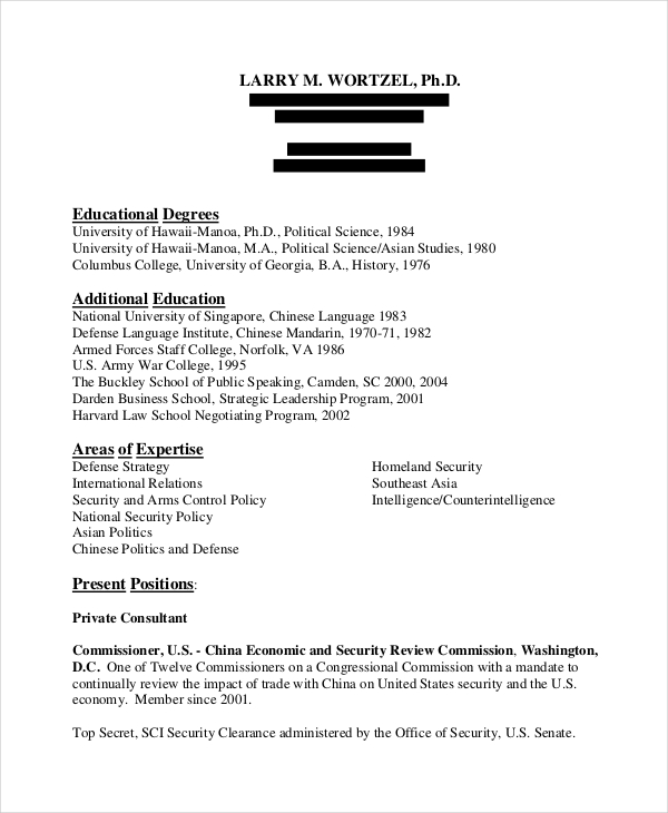 Infantryman Resume Template 7+ Free Word, PDF Document Downloads