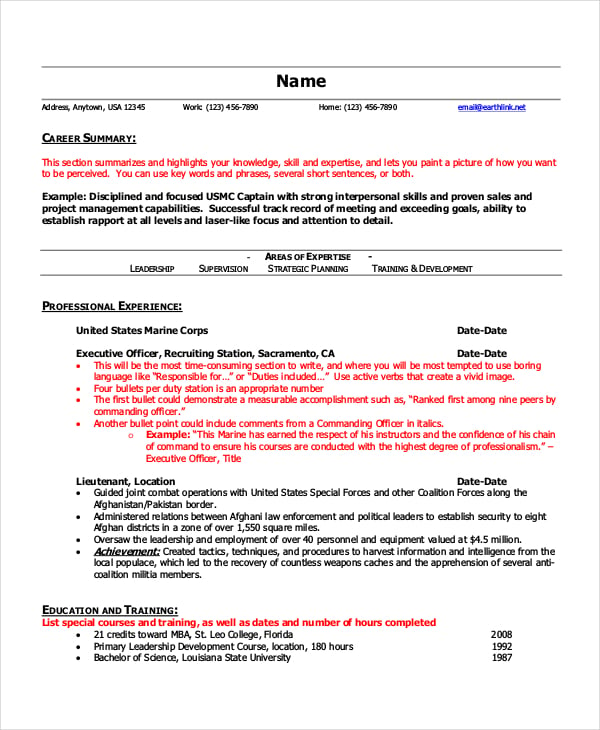 basic-infantryman-resume-templates