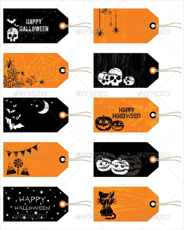 distressed printable halloween gift tags