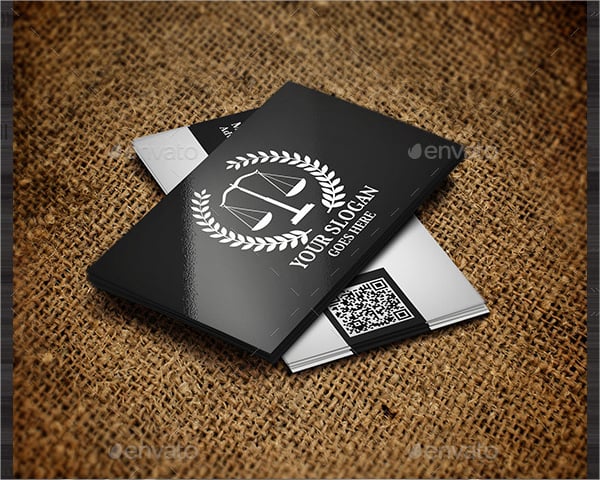 black white business card for lawyers
