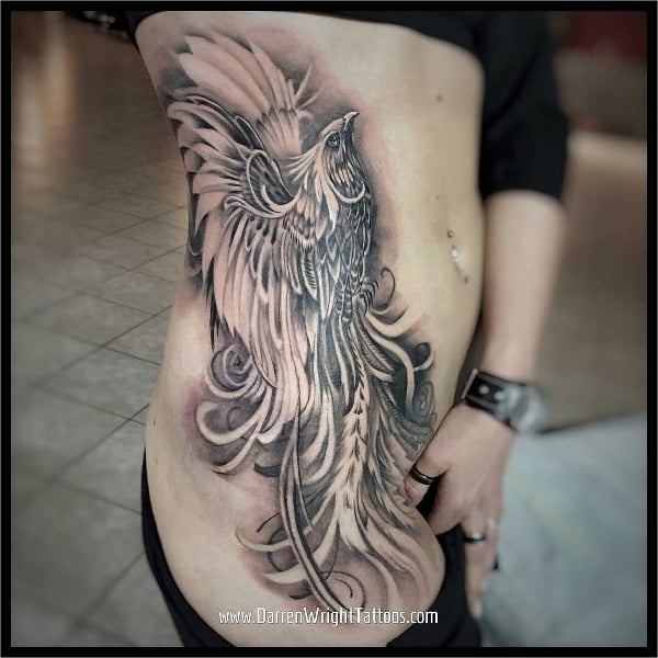 close up phoenix tattoo