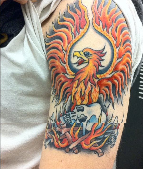 garnets phoenix tattoo design