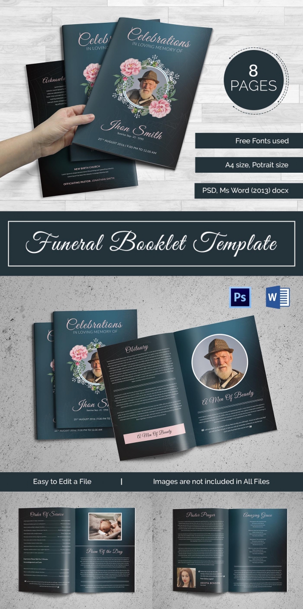 Free and customizable memorial templates