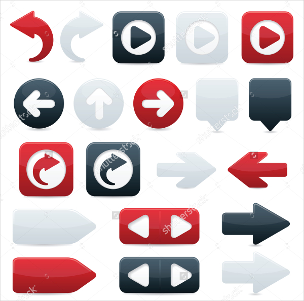 glossy directional arrow button