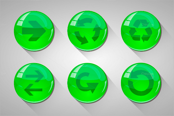 isolated glossy arrow buttons
