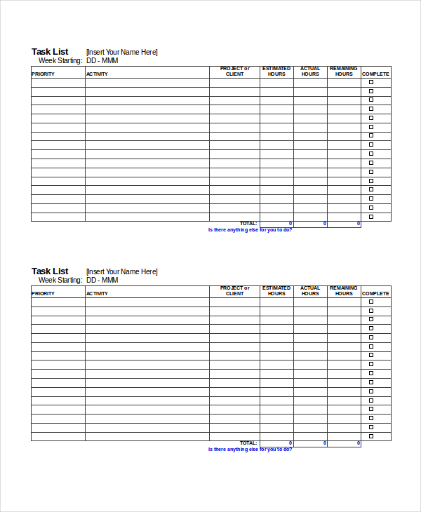Checklist Template 16+ Free Word, Excel, PDF Document Downloads