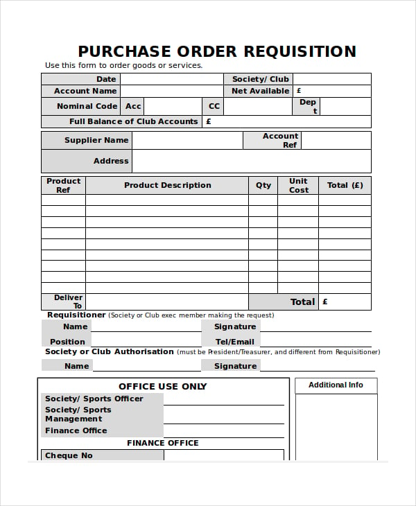 purchase order requisition