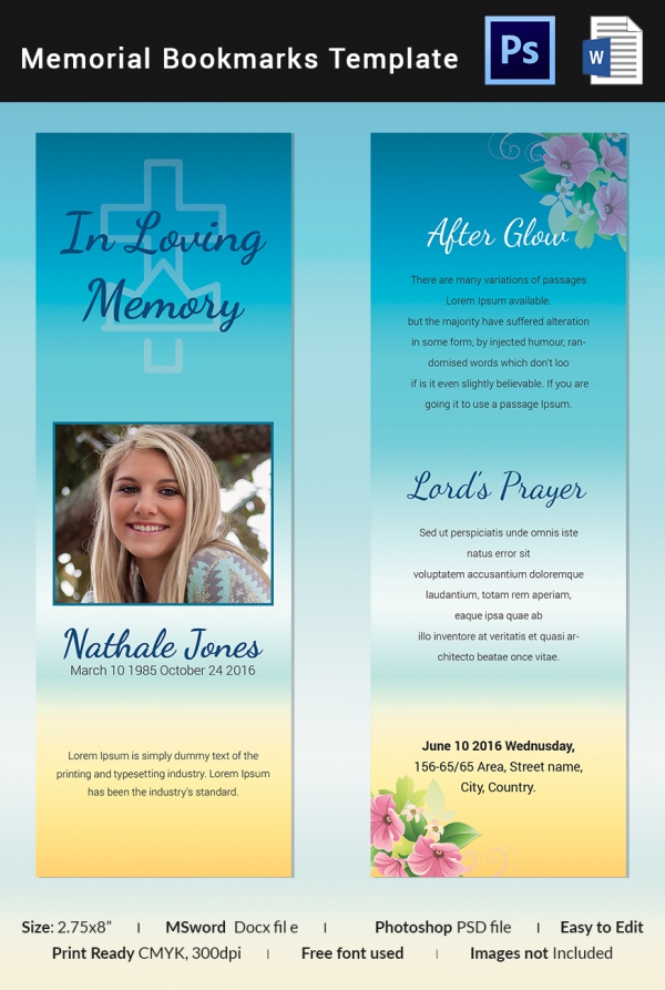 10 memorial bookmarks templates psd ai eps free