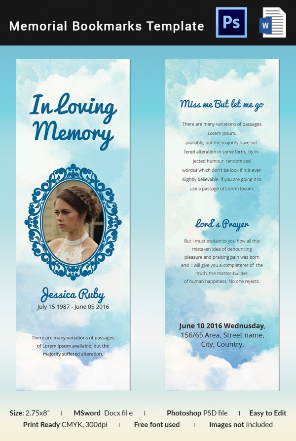 10  Memorial Bookmarks Templates PSD AI EPS