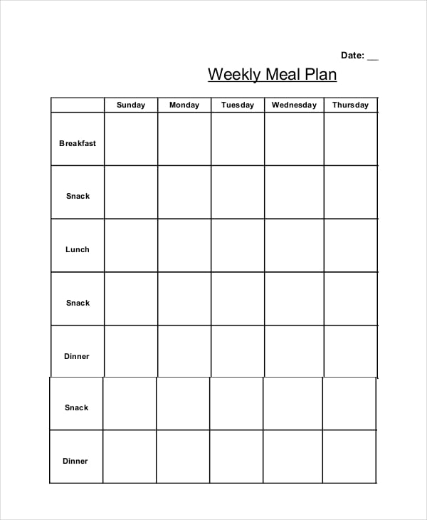 Weekly Meal Planner 10 Free PDF PSD Documents Download