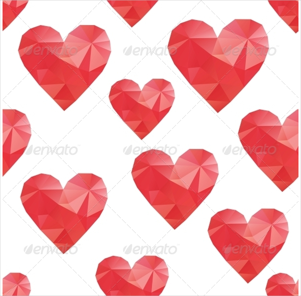 polygonal red heart vector