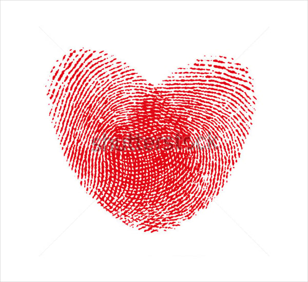 fingerprint heart vector