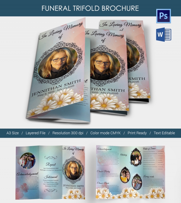 17 Funeral Trifold Brochure Templates Word PSD Format Download