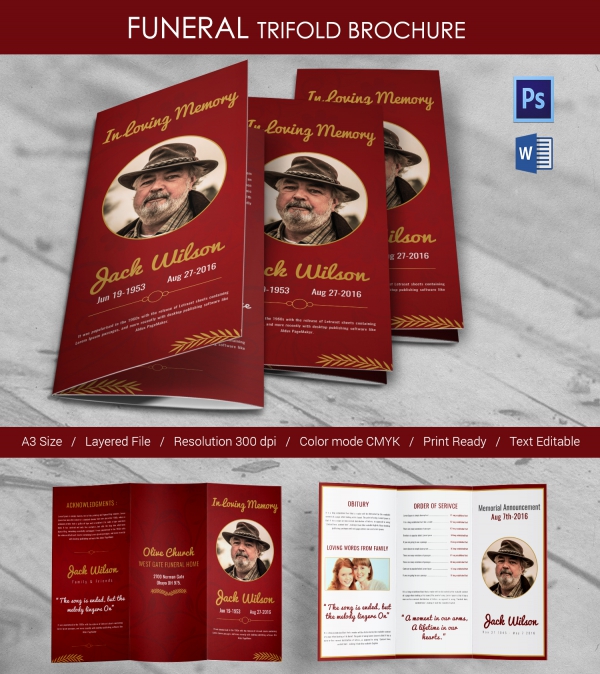 17 Funeral Trifold Brochure Templates Word PSD Format Download