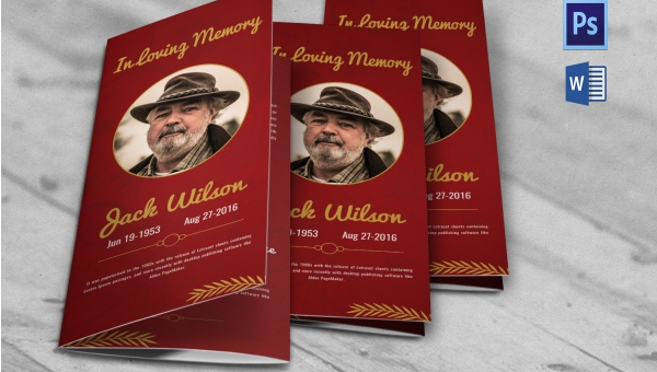 Air Bubbles Trifold Funeral Program Template