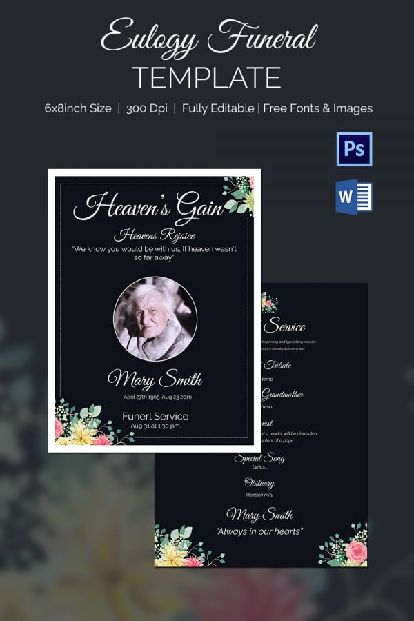 tribute eulogy funeral template