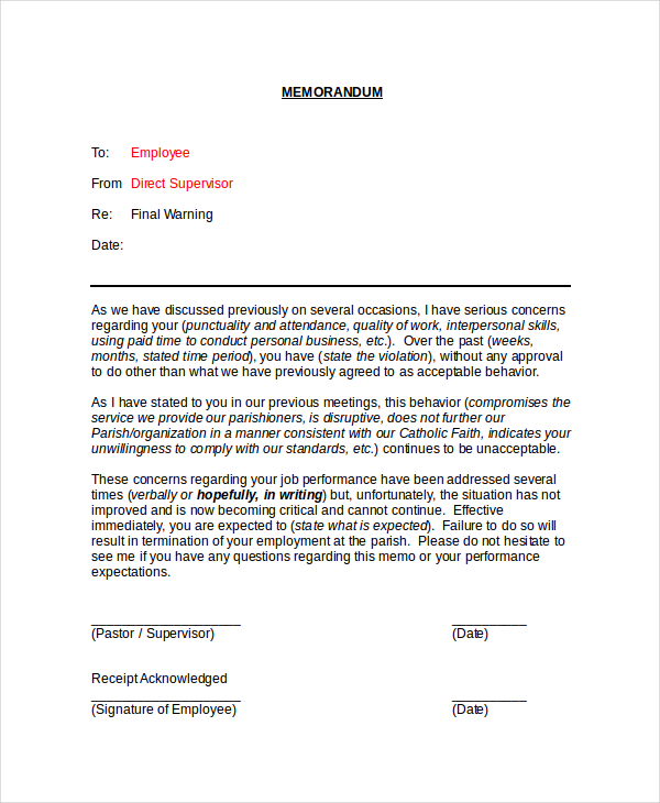 Employee Memo Template 10+ Free Word, PDF Document Downloads