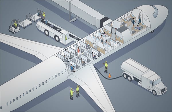 airplane cutaway illustration