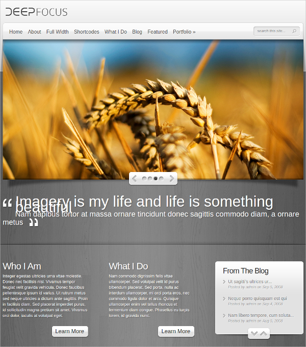 artist photography blog wordpress theme