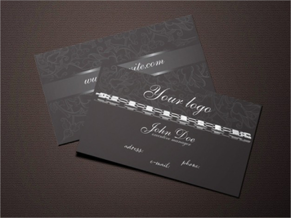 black jewelry metal business card template